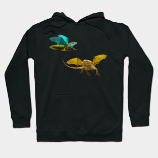 Yellow and Blue Dragon on Purple Hoodie